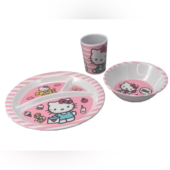Hello Kitty 3-Piece Plastic Dinning Set - Picture 2 of 2